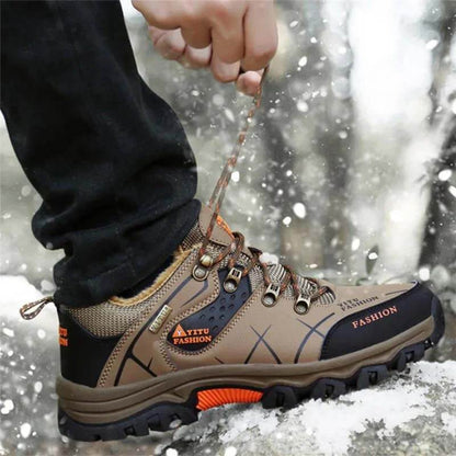 Kaegreel Herren Outdoor Non -Slip Schnüre -up Plüschkletterwanderschuhe