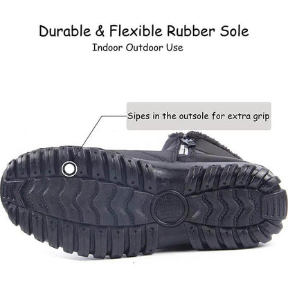 Chaussures d'hiver hommes fausse fourrure bottes d'hiver à fermeture d'hiver à fermeture d'hiver chaude et à neige