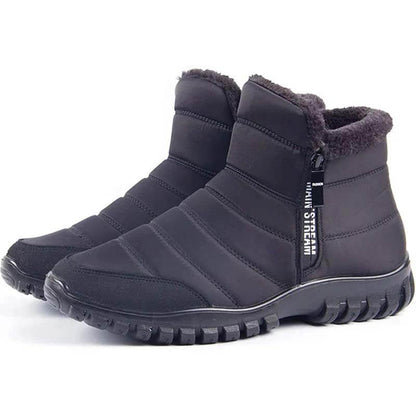 Chaussures d'hiver hommes fausse fourrure bottes d'hiver à fermeture d'hiver à fermeture d'hiver chaude et à neige