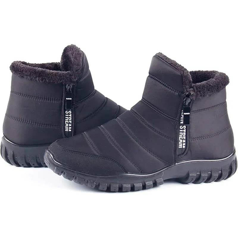 Chaussures d'hiver hommes fausse fourrure bottes d'hiver à fermeture d'hiver à fermeture d'hiver chaude et à neige