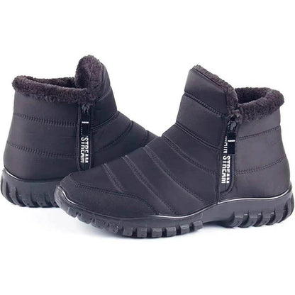 Chaussures d'hiver hommes fausse fourrure bottes d'hiver à fermeture d'hiver à fermeture d'hiver chaude et à neige