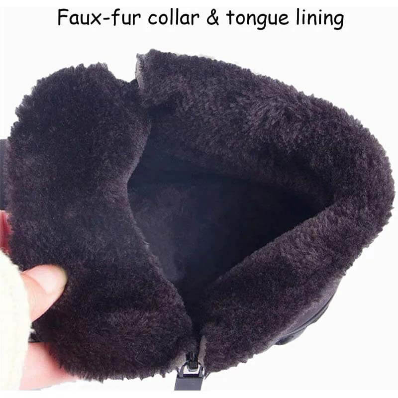 Chaussures d'hiver hommes fausse fourrure bottes d'hiver à fermeture d'hiver à fermeture d'hiver chaude et à neige