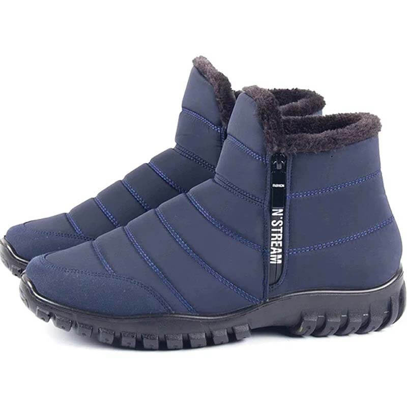Chaussures d'hiver hommes fausse fourrure bottes d'hiver à fermeture d'hiver à fermeture d'hiver chaude et à neige