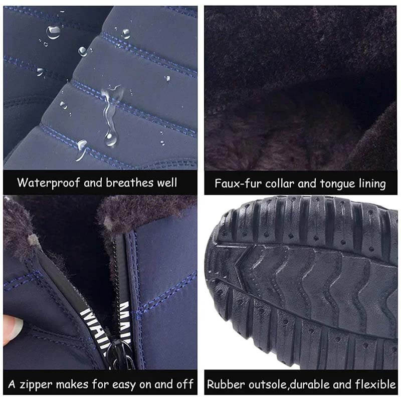 Chaussures d'hiver hommes fausse fourrure bottes d'hiver à fermeture d'hiver à fermeture d'hiver chaude et à neige