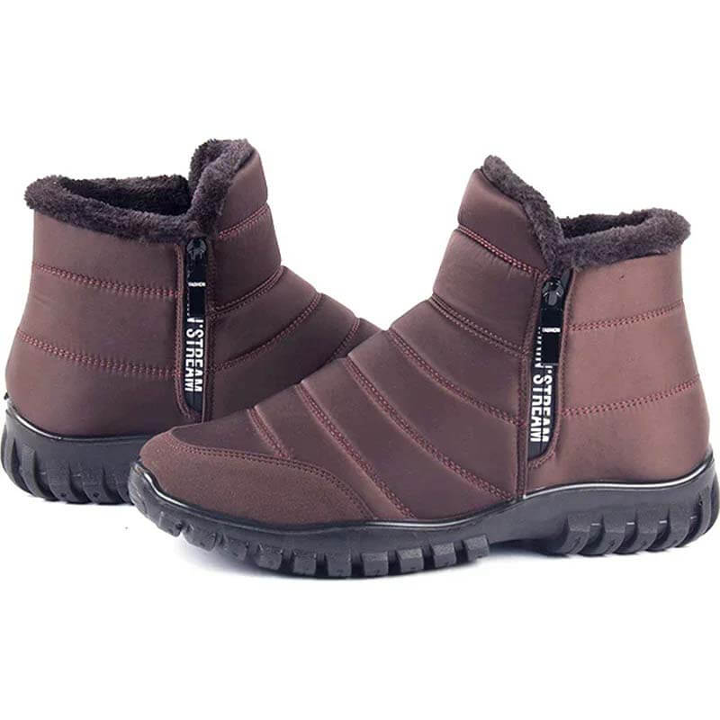 Chaussures d'hiver hommes fausse fourrure bottes d'hiver à fermeture d'hiver à fermeture d'hiver chaude et à neige