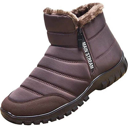 Chaussures d'hiver hommes fausse fourrure bottes d'hiver à fermeture d'hiver à fermeture d'hiver chaude et à neige