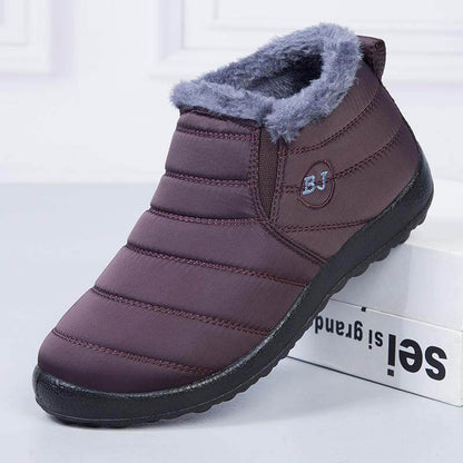 Warme Schneeschuhe für Damen, Outdoor-Winterschuhe mit Pelzfutter, rutschfest, leicht, Knöchelstiefel