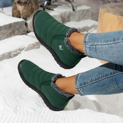 Warm Snow Shoes For Women Outdoor Fur Lining Winter Shoes Anti-Slip Lightweight Ankle Bootie