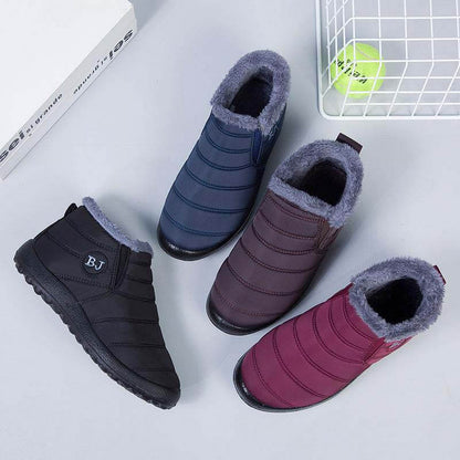 Warme Schneeschuhe für Damen, Outdoor-Winterschuhe mit Pelzfutter, rutschfest, leicht, Knöchelstiefel