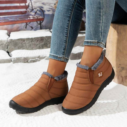 Warm Snow Shoes For Women Outdoor Fur Lining Winter Shoes Anti-Slip Lightweight Ankle Bootie