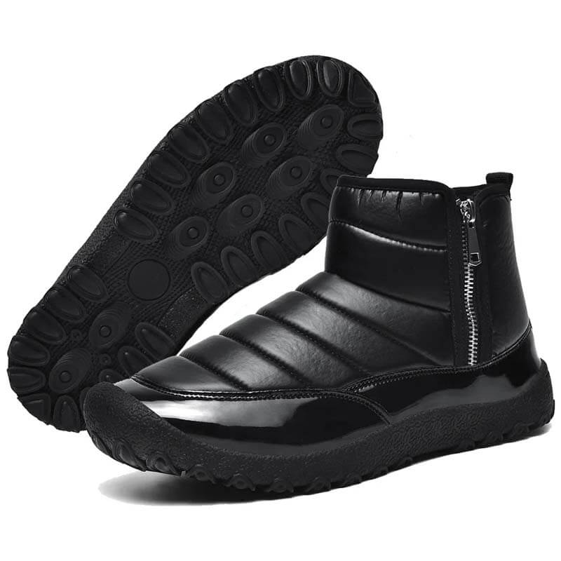 Men's Down Cloth Snow Boots Zipper Warm Outdoor Short Boots Hiking Shoes Footwear Non-slip & Waterproof Winter Barefoot Shoe