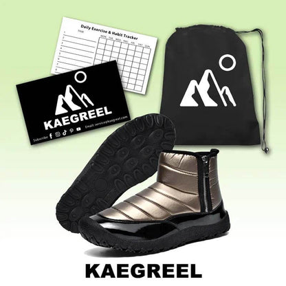 Men's Down Cloth Snow Boots Zipper Warm Outdoor Short Boots Hiking Shoes Footwear Non-slip & Waterproof Winter Barefoot Shoe