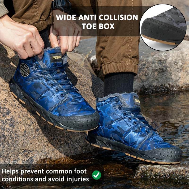 Stivali da neve da uomo Calda pile calda accogliente stivali caviglie non slip lussuosi comodi scarpe da trekking all'aperto scarpe da trekking inverno inverno