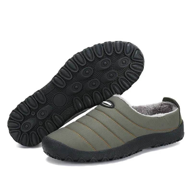 Forro de peluche para hombre Tela impermeable resbalón en suela suave zapatilla casual