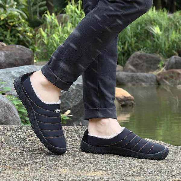 Herren-Plüsch-Futter-wasserdichter Stoff-Slip auf weichem sohle Casual Slipper