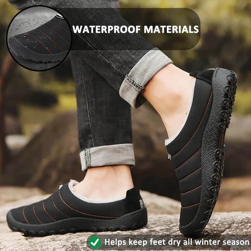 Forro de peluche para hombre Tela impermeable resbalón en suela suave zapatilla casual