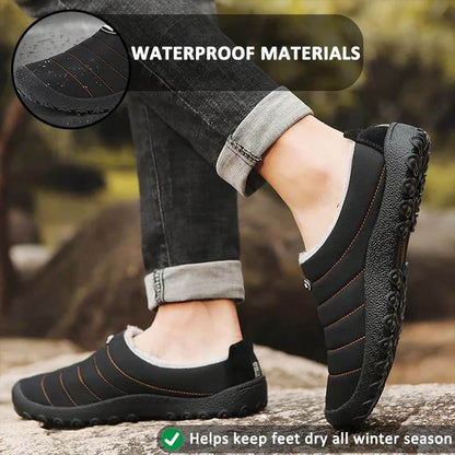 Forro de peluche para hombre Tela impermeable resbalón en suela suave zapatilla casual