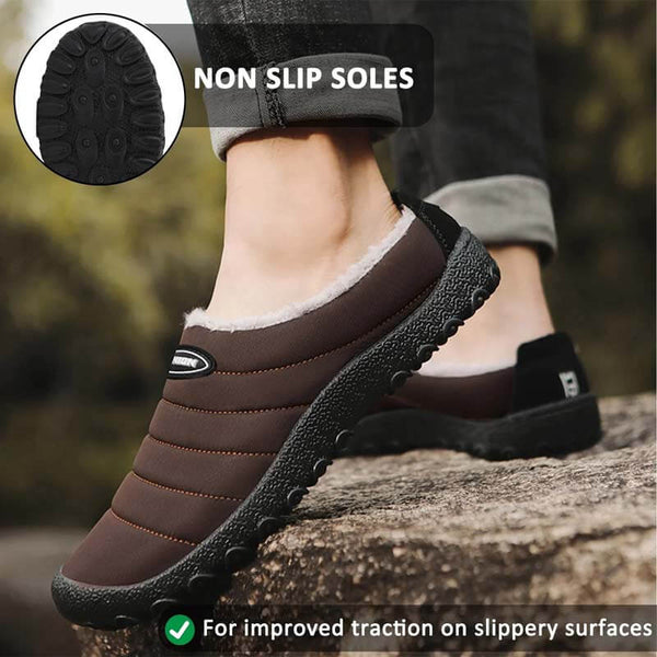 Herren-Plüsch-Futter-wasserdichter Stoff-Slip auf weichem sohle Casual Slipper