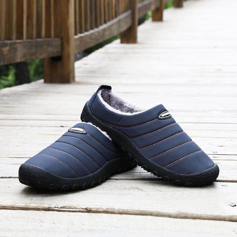 Forro de peluche para hombre Tela impermeable resbalón en suela suave zapatilla casual