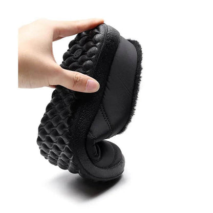 Comfortable memory foam winter slippers for women, plush, fleece lined slippers, non slip rubber sole, indoor outdoor slippers