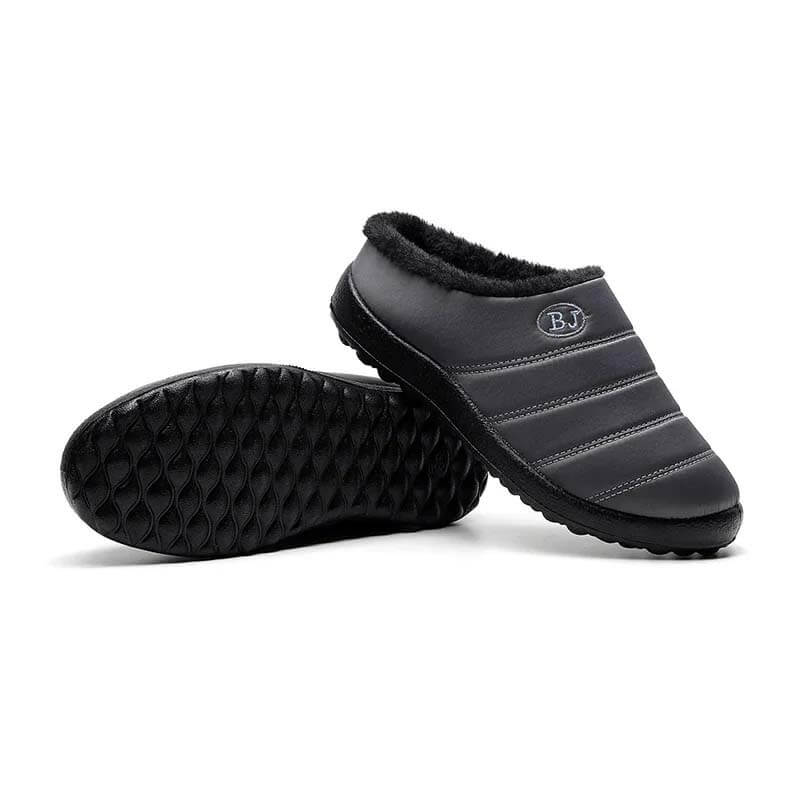 Comfortable memory foam winter slippers for women, plush, fleece lined slippers, non slip rubber sole, indoor outdoor slippers