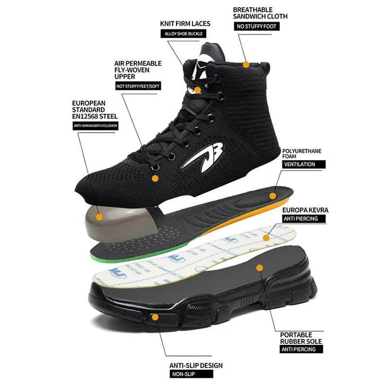 Männer Stahlzehenstiefel Winter Warme Komfortable Industriebau Rutschfeste Tennisarbeit Sicherheitsschuhe