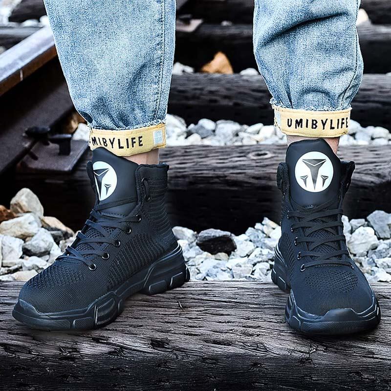 Männer Stahlzehenstiefel Winter Warme Komfortable Industriebau Rutschfeste Tennisarbeit Sicherheitsschuhe