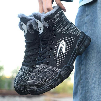 Männer Stahlzehenstiefel Winter Warme Komfortable Industriebau Rutschfeste Tennisarbeit Sicherheitsschuhe