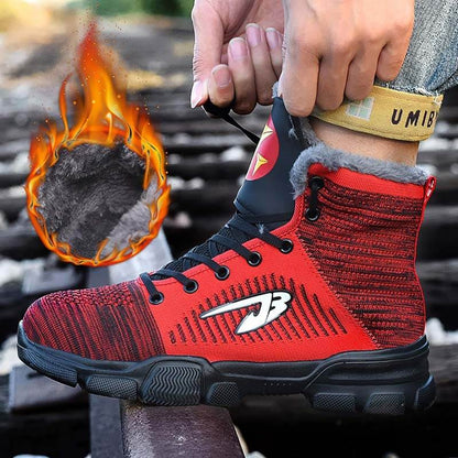 Männer Stahlzehenstiefel Winter Warme Komfortable Industriebau Rutschfeste Tennisarbeit Sicherheitsschuhe