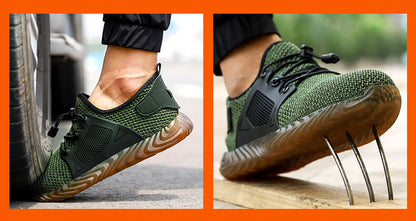 Men's Work Shoes Mesh Breathable Lightweight Comfortable Steel Toe Safety Industrial Construction Non-slip shoes