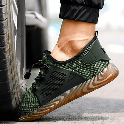 Men's Work Shoes Mesh Breathable Lightweight Comfortable Steel Toe Safety Industrial Construction Non-slip shoes