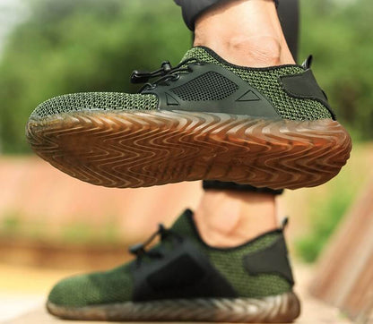 Men's Work Shoes Mesh Breathable Lightweight Comfortable Steel Toe Safety Industrial Construction Non-slip shoes
