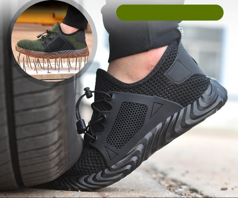 Men's Work Shoes Mesh Breathable Lightweight Comfortable Steel Toe Safety Industrial Construction Non-slip shoes