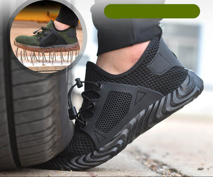 Men's Work Shoes Mesh Breathable Lightweight Comfortable Steel Toe Safety Industrial Construction Non-slip shoes