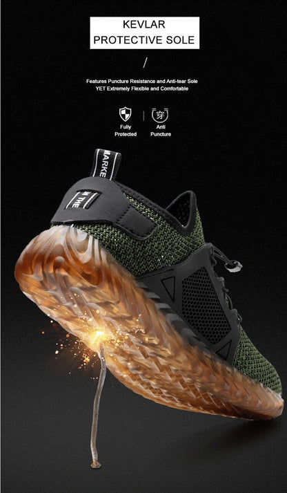 Men's Work Shoes Mesh Breathable Lightweight Comfortable Steel Toe Safety Industrial Construction Non-slip shoes
