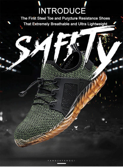 Men's Work Shoes Mesh Breathable Lightweight Comfortable Steel Toe Safety Industrial Construction Non-slip shoes
