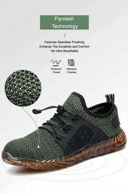 Men's Work Shoes Mesh Breathable Lightweight Comfortable Steel Toe Safety Industrial Construction Non-slip shoes