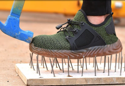 Men's Work Shoes Mesh Breathable Lightweight Comfortable Steel Toe Safety Industrial Construction Non-slip shoes