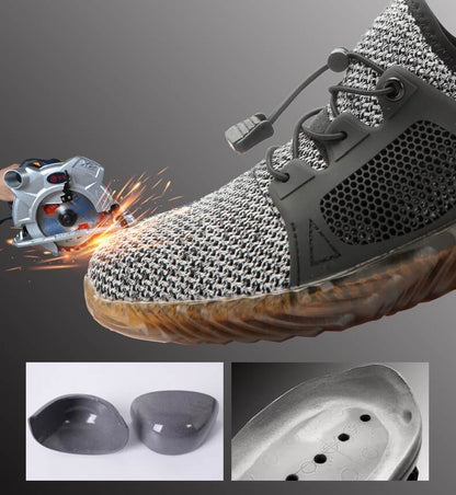 Men's Work Shoes Mesh Breathable Lightweight Comfortable Steel Toe Safety Industrial Construction Non-slip shoes