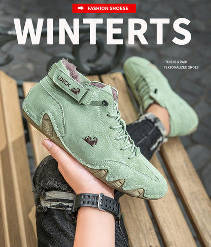 Men Women Velcro Suede High Boots Beck Hiking Barefoot Shoes (Unisex)