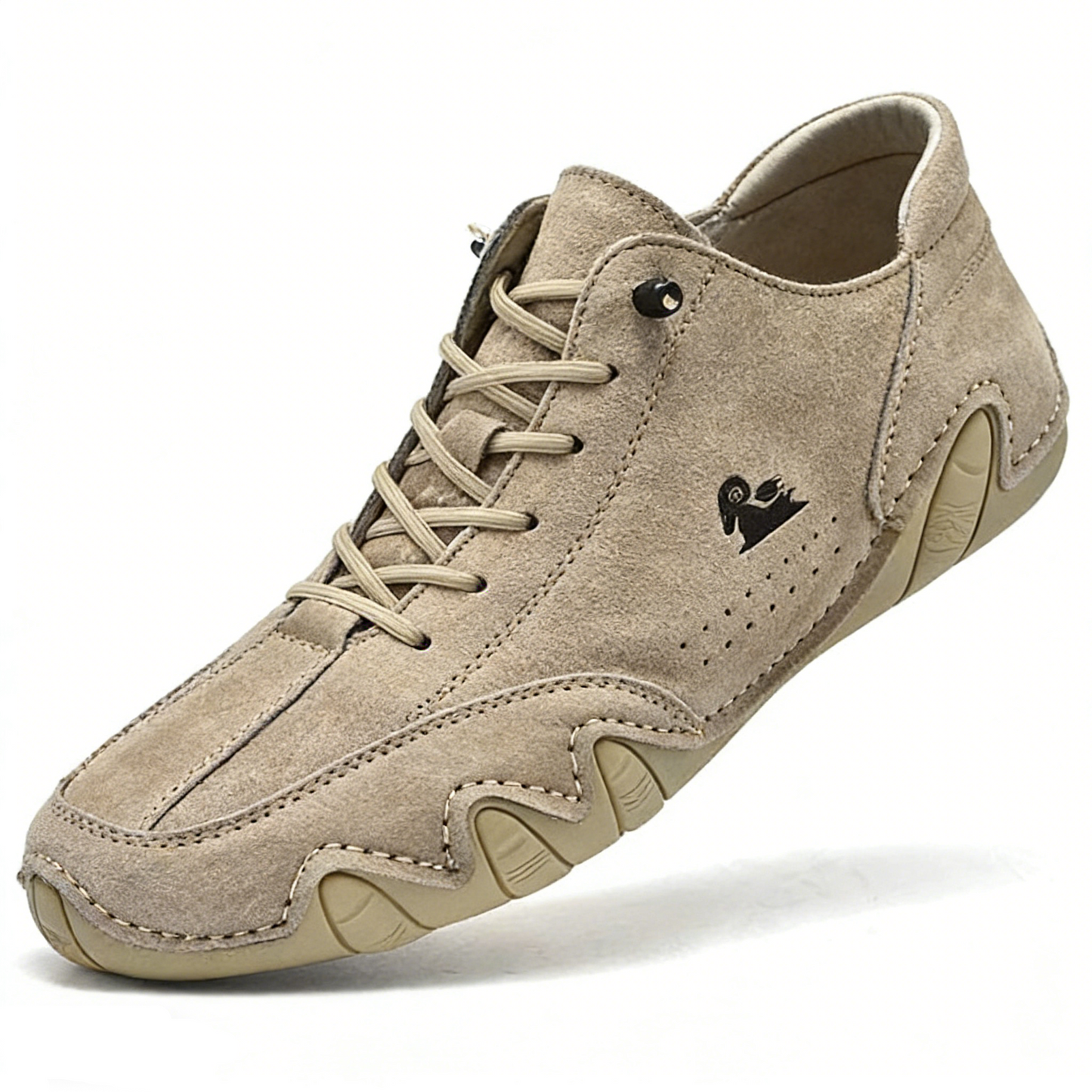 Men's Handmade Velcro Suede Beck Shoes Waterproof Leather Casual Sneakers Non-Slip Breathable