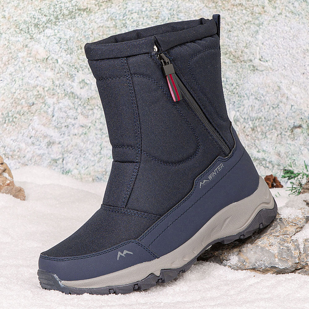 Men's Side Zip Waterproof Non-slip Wear-resistant Warm Winter Snow ...