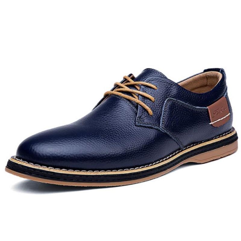 Kaegreel Men Brand Casual Real Leather Business Oxford Shoes Dress ...