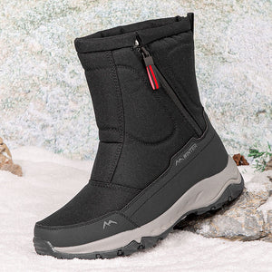 Women's winter snow boots side zip, waterproof, non-slip, wear-resistant, thick and velvety warm