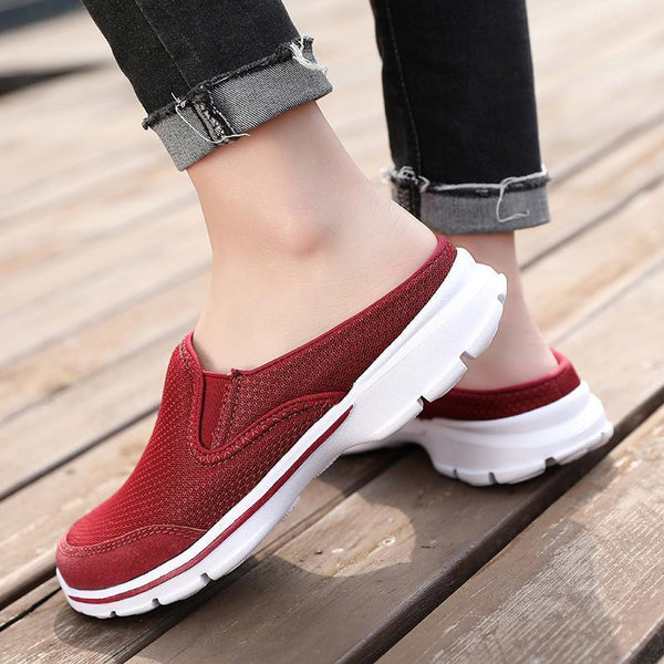 kaegreel knit shoes slippers 140693 red