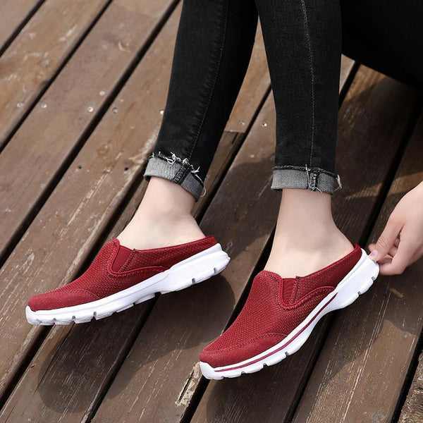 kaegreel knit shoes slippers 140693 red