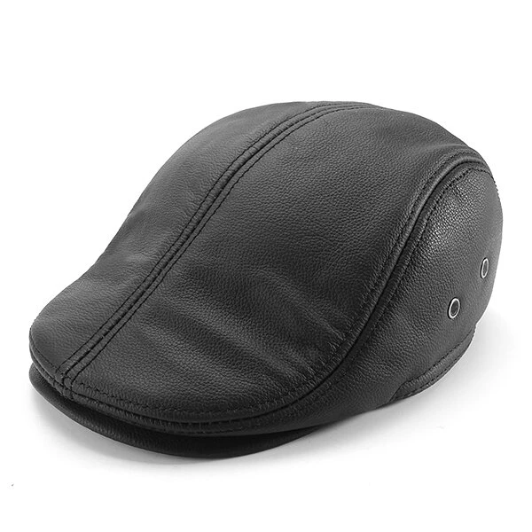 kaegreel leather newsboy caps 31147 black