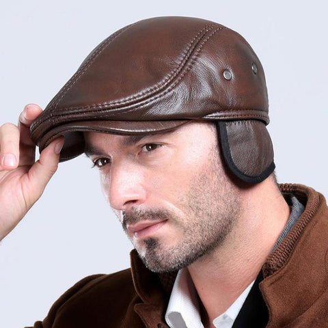 kaegreel leather newsboy caps 31147 brown