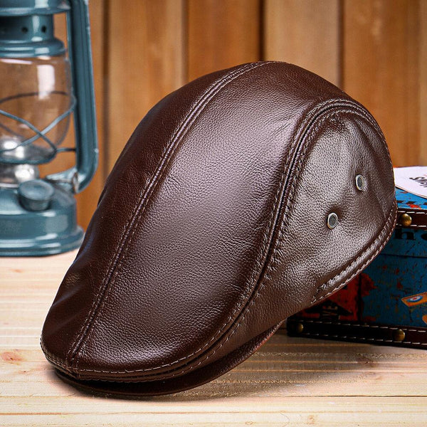 kaegreel leather newsboy caps 31147 brown