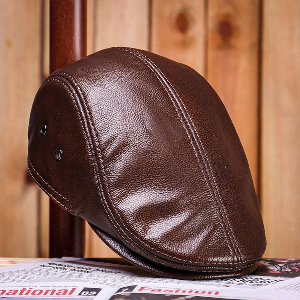 kaegreel leather newsboy caps 31147 brown